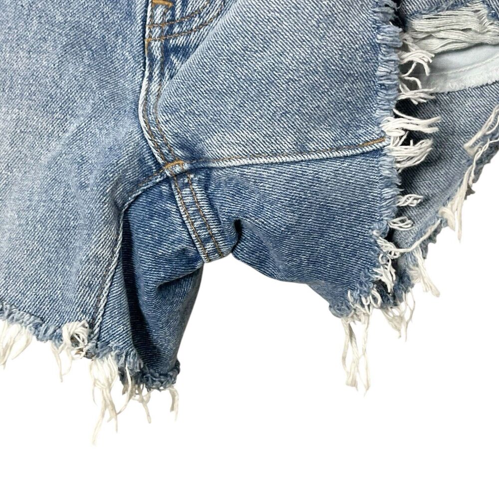 Madewell‎ Momjean Shorts Flintwood Wash Size 23 High Rise Distressed Cotton - Picture 7 of 12